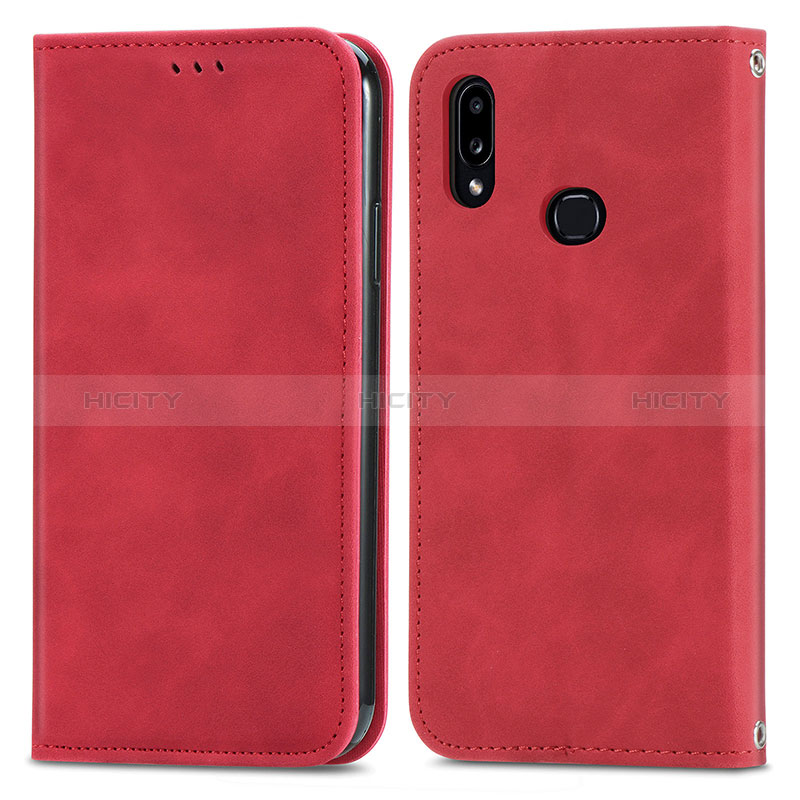 Coque Portefeuille Livre Cuir Etui Clapet S04D pour Samsung Galaxy A10s Rouge Plus