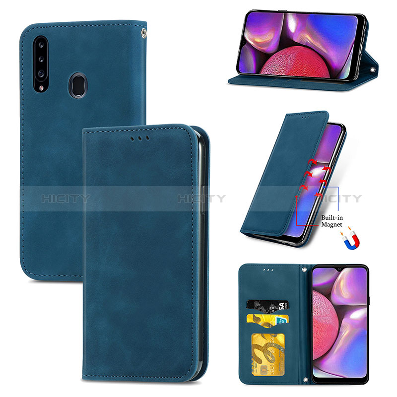 Coque Portefeuille Livre Cuir Etui Clapet S04D pour Samsung Galaxy A20s Plus