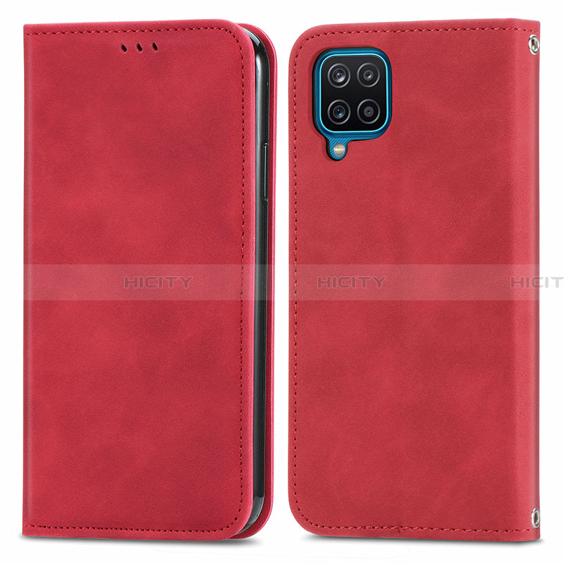 Coque Portefeuille Livre Cuir Etui Clapet S04D pour Samsung Galaxy A22 4G Rouge Plus