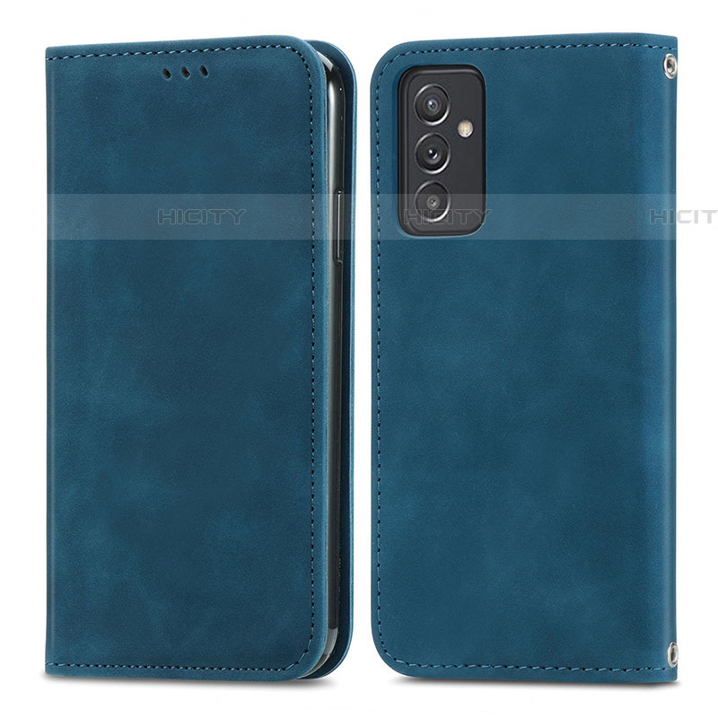 Coque Portefeuille Livre Cuir Etui Clapet S04D pour Samsung Galaxy A24 4G Bleu Plus