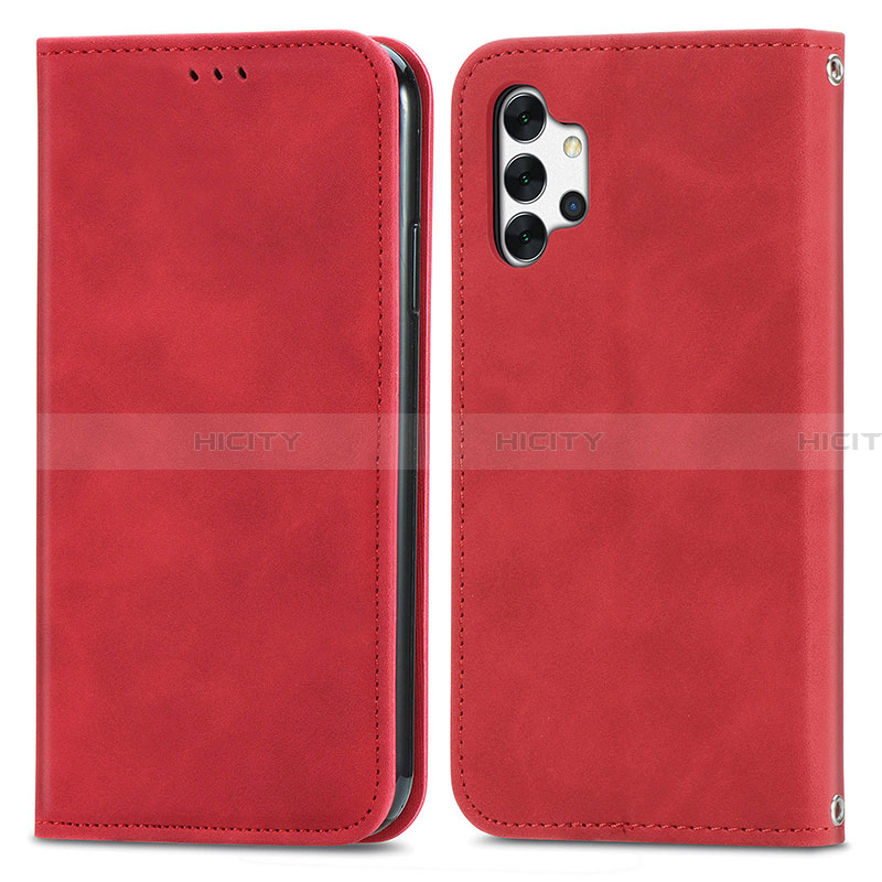 Coque Portefeuille Livre Cuir Etui Clapet S04D pour Samsung Galaxy A32 5G Rouge Plus