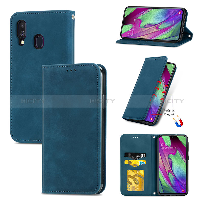 Coque Portefeuille Livre Cuir Etui Clapet S04D pour Samsung Galaxy A40 Plus