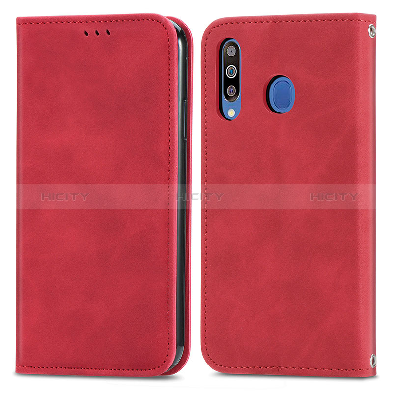 Coque Portefeuille Livre Cuir Etui Clapet S04D pour Samsung Galaxy A40s Rouge Plus