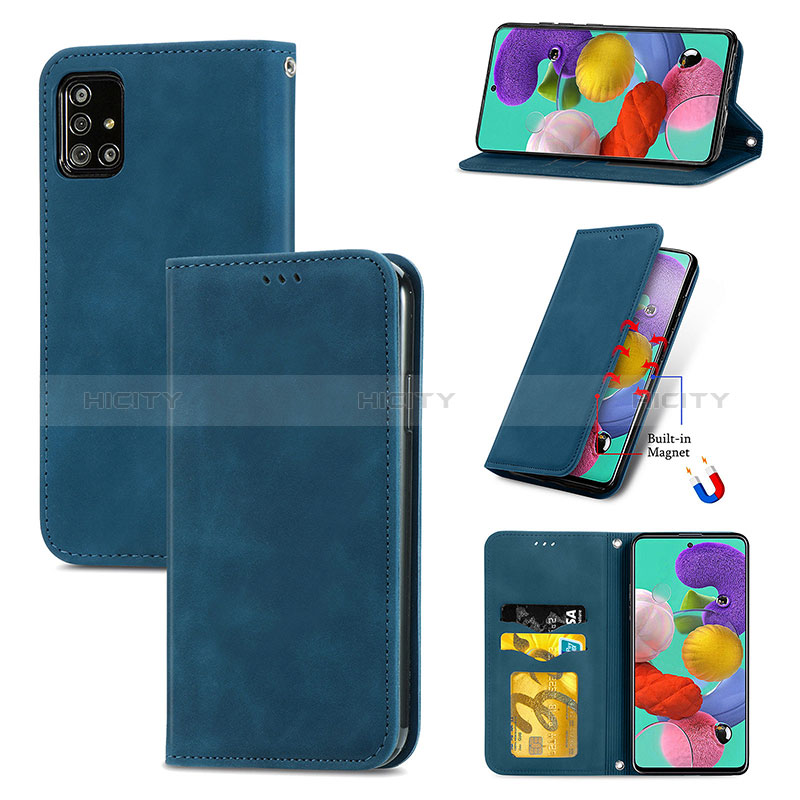 Coque Portefeuille Livre Cuir Etui Clapet S04D pour Samsung Galaxy A51 5G Plus