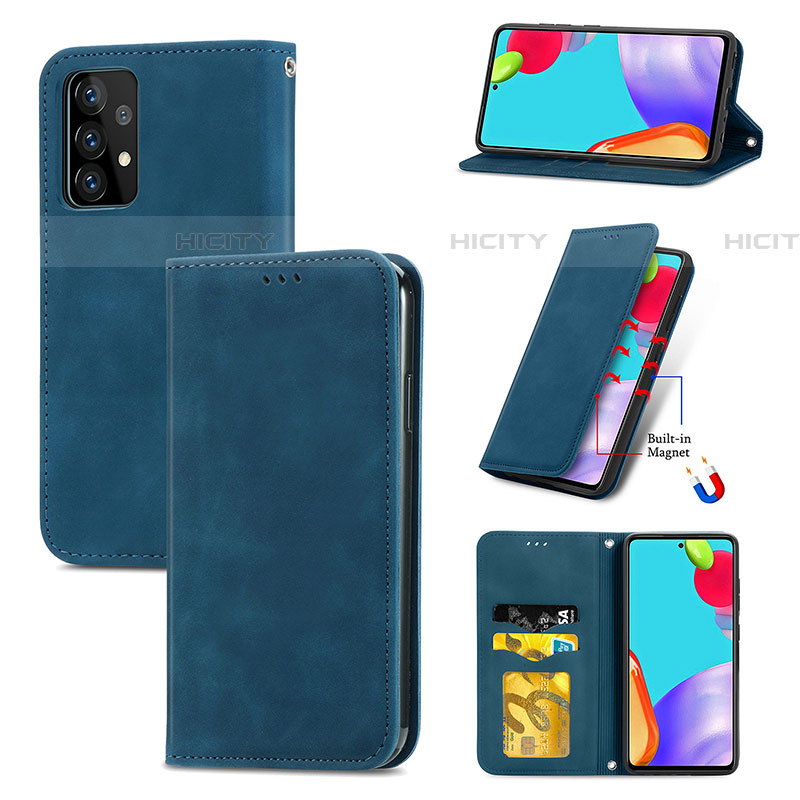 Coque Portefeuille Livre Cuir Etui Clapet S04D pour Samsung Galaxy A52 4G Plus