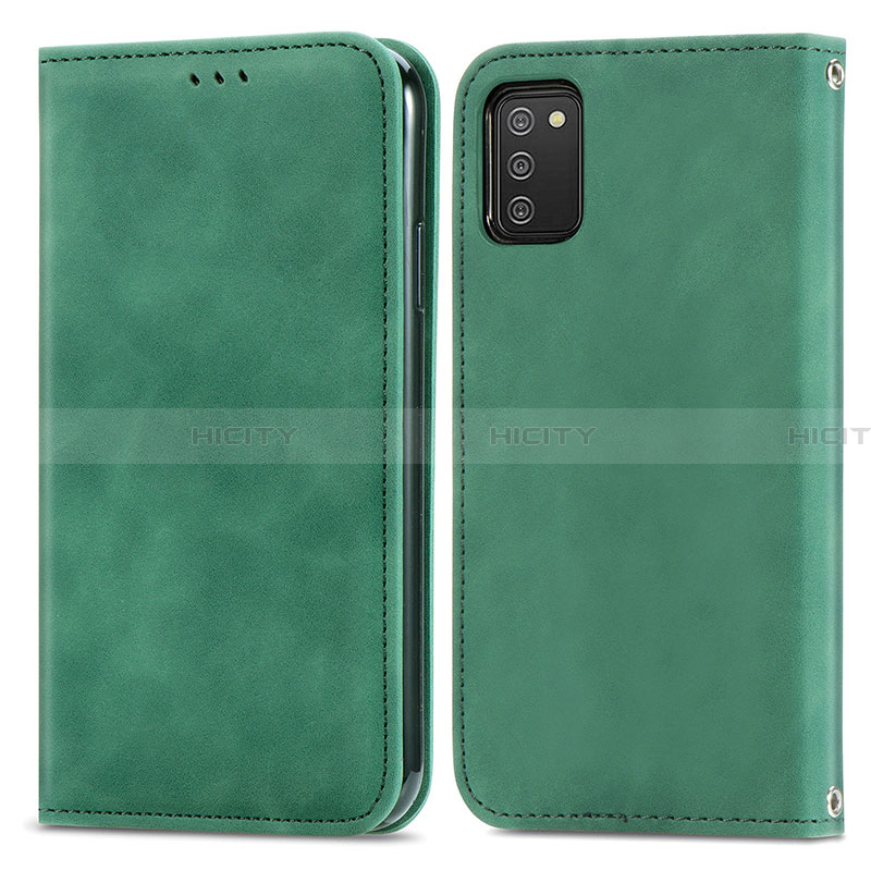 Coque Portefeuille Livre Cuir Etui Clapet S04D pour Samsung Galaxy F02S SM-E025F Vert Plus