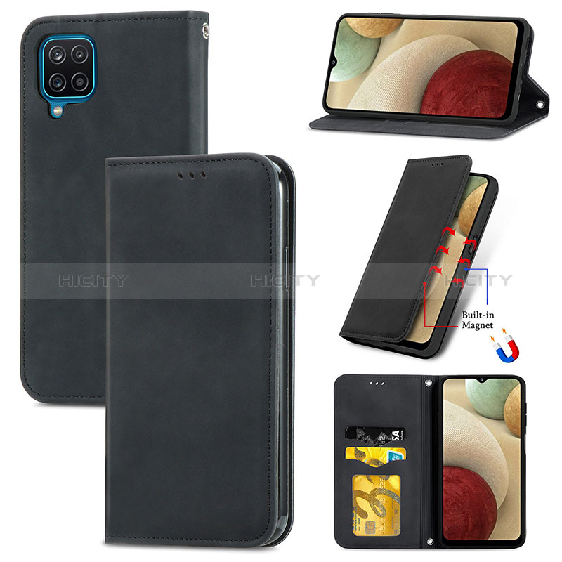 Coque Portefeuille Livre Cuir Etui Clapet S04D pour Samsung Galaxy F12 Plus