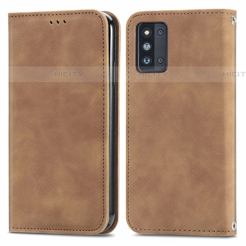 Coque Portefeuille Livre Cuir Etui Clapet S04D pour Samsung Galaxy F52 5G Marron Plus