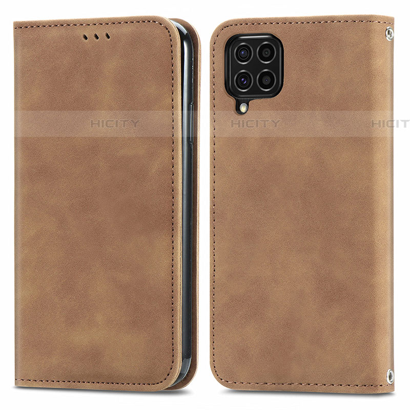 Coque Portefeuille Livre Cuir Etui Clapet S04D pour Samsung Galaxy F62 5G Marron Plus