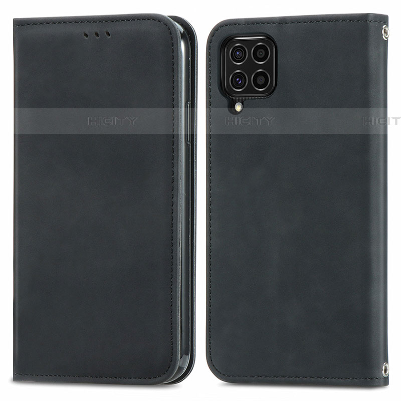 Coque Portefeuille Livre Cuir Etui Clapet S04D pour Samsung Galaxy F62 5G Noir Plus
