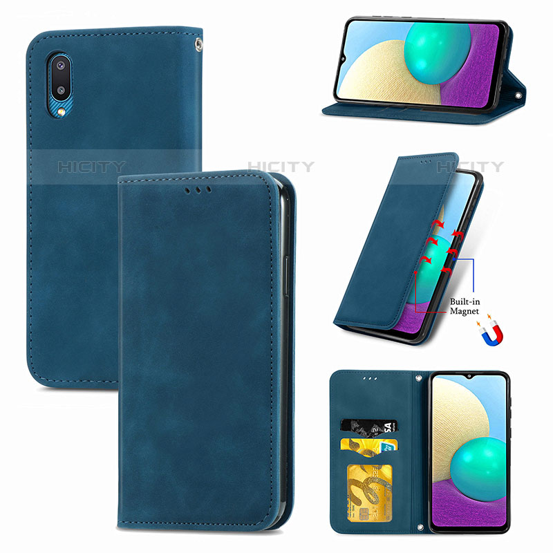 Coque Portefeuille Livre Cuir Etui Clapet S04D pour Samsung Galaxy M02 Plus