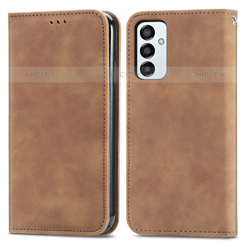 Coque Portefeuille Livre Cuir Etui Clapet S04D pour Samsung Galaxy M23 5G Marron Plus