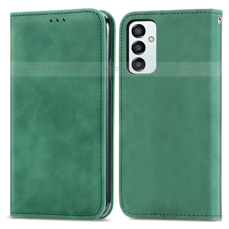 Coque Portefeuille Livre Cuir Etui Clapet S04D pour Samsung Galaxy M23 5G Vert Plus