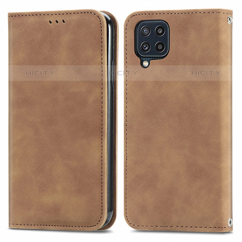 Coque Portefeuille Livre Cuir Etui Clapet S04D pour Samsung Galaxy M32 4G Marron Plus