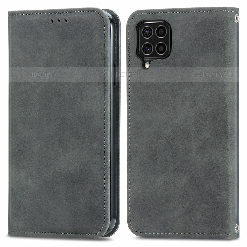 Coque Portefeuille Livre Cuir Etui Clapet S04D pour Samsung Galaxy M62 4G Gris Plus