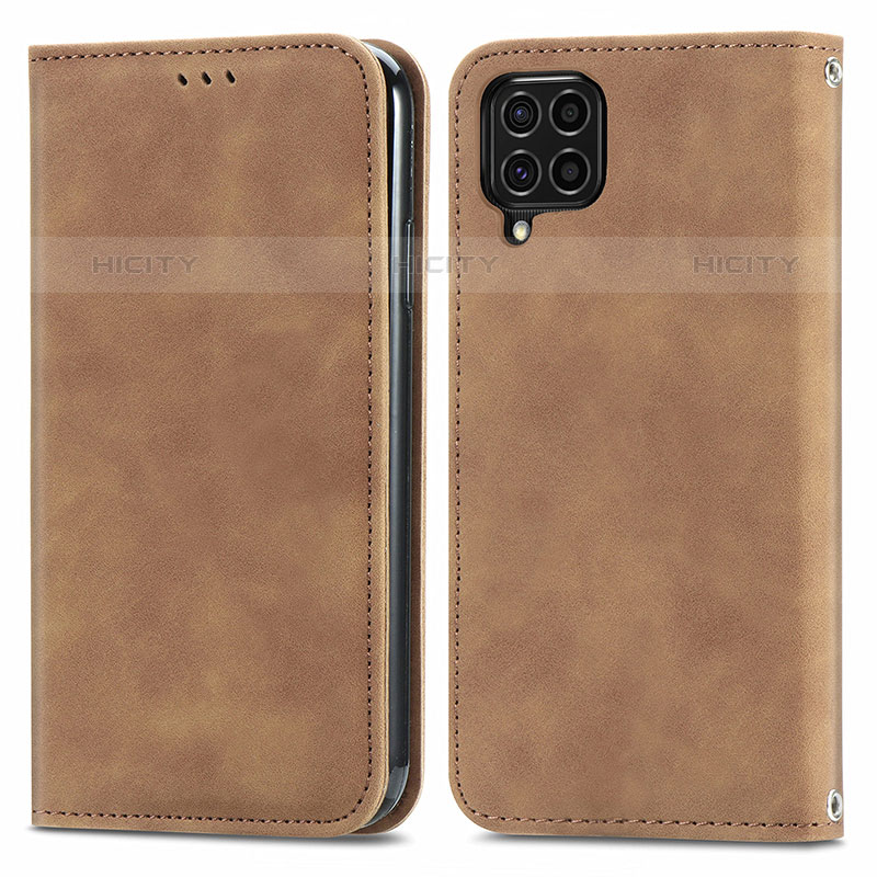 Coque Portefeuille Livre Cuir Etui Clapet S04D pour Samsung Galaxy M62 4G Marron Plus