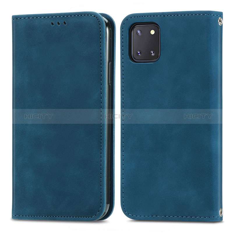 Coque Portefeuille Livre Cuir Etui Clapet S04D pour Samsung Galaxy Note 10 Lite Bleu Plus