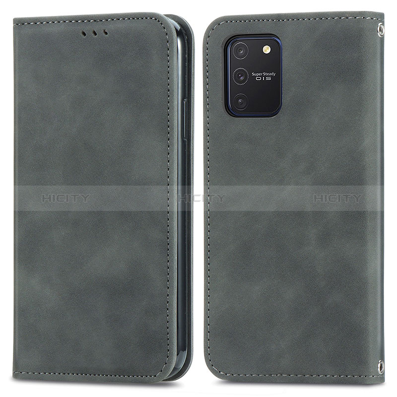 Coque Portefeuille Livre Cuir Etui Clapet S04D pour Samsung Galaxy S10 Lite Gris Plus