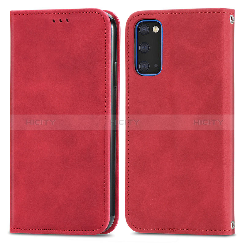 Coque Portefeuille Livre Cuir Etui Clapet S04D pour Samsung Galaxy S20 5G Rouge Plus