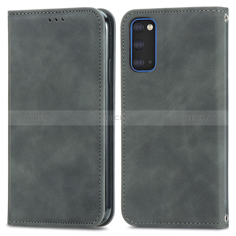 Coque Portefeuille Livre Cuir Etui Clapet S04D pour Samsung Galaxy S20 Gris Plus