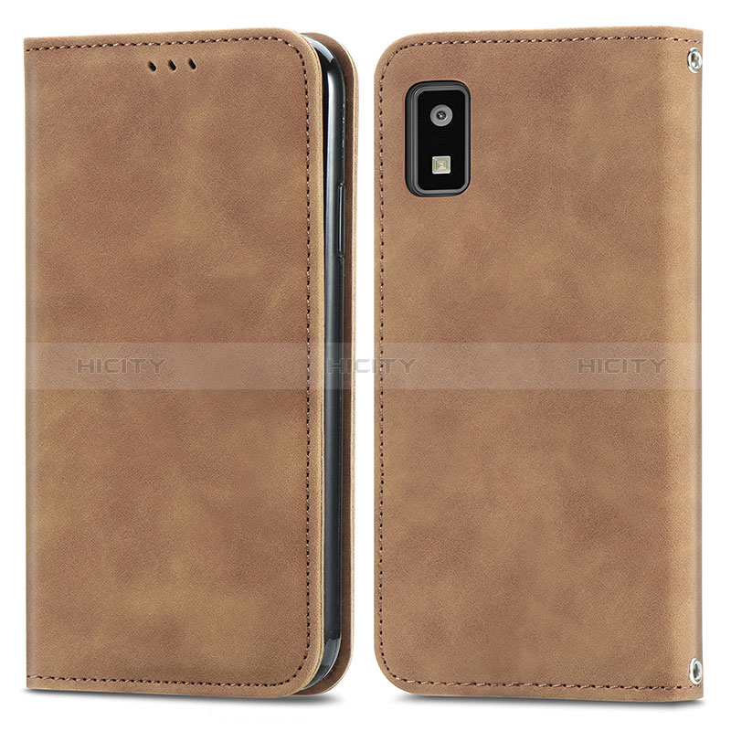 Coque Portefeuille Livre Cuir Etui Clapet S04D pour Sharp Aquos wish Marron Plus