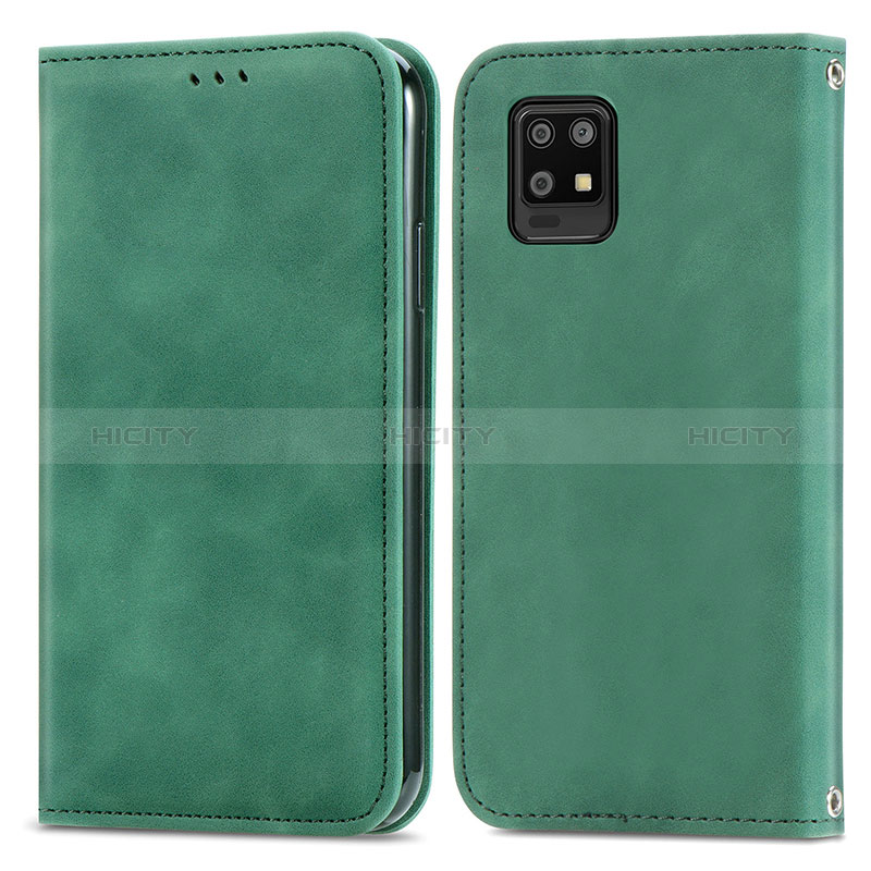 Coque Portefeuille Livre Cuir Etui Clapet S04D pour Sharp Aquos Zero6 Vert Plus