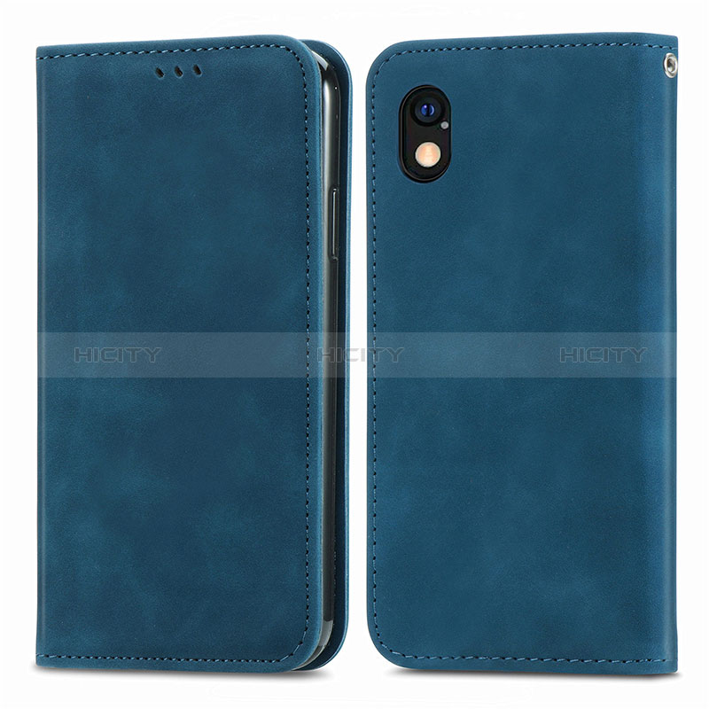 Coque Portefeuille Livre Cuir Etui Clapet S04D pour Sony Xperia Ace III Bleu Plus