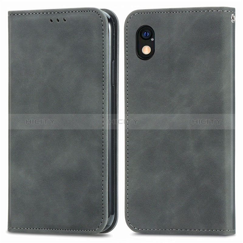 Coque Portefeuille Livre Cuir Etui Clapet S04D pour Sony Xperia Ace III Gris Plus