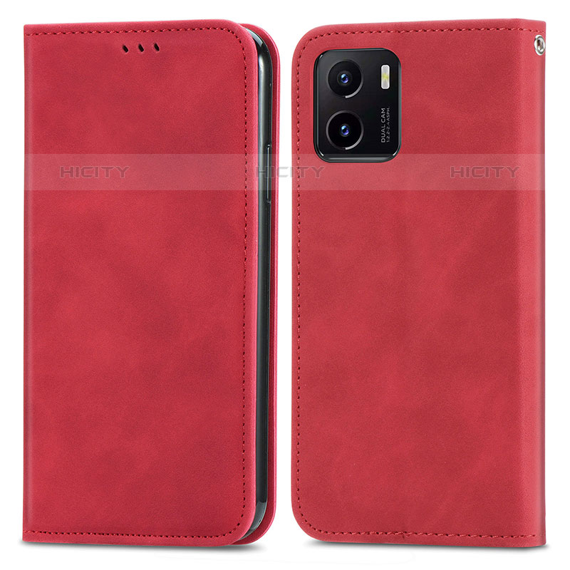 Coque Portefeuille Livre Cuir Etui Clapet S04D pour Vivo iQOO U5x Rouge Plus