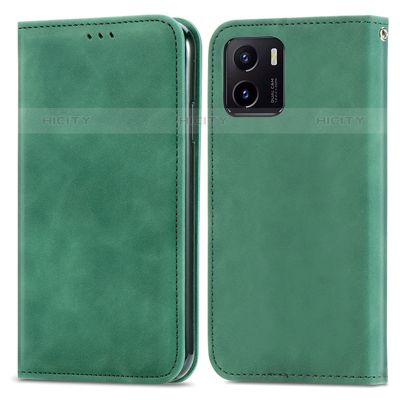 Coque Portefeuille Livre Cuir Etui Clapet S04D pour Vivo iQOO U5x Vert Plus