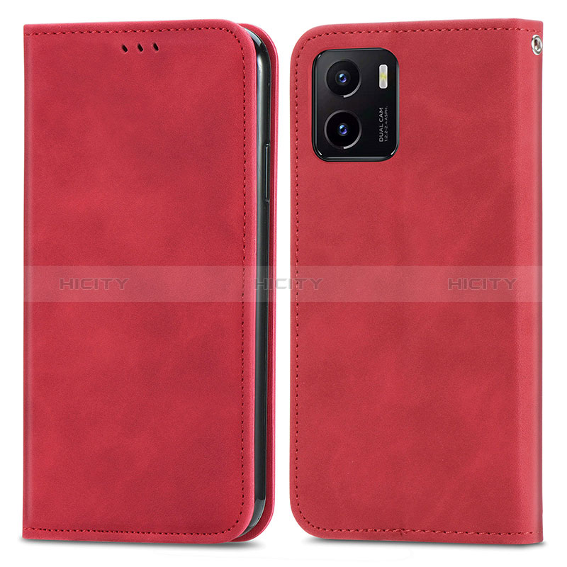 Coque Portefeuille Livre Cuir Etui Clapet S04D pour Vivo Y10 t1 Rouge Plus