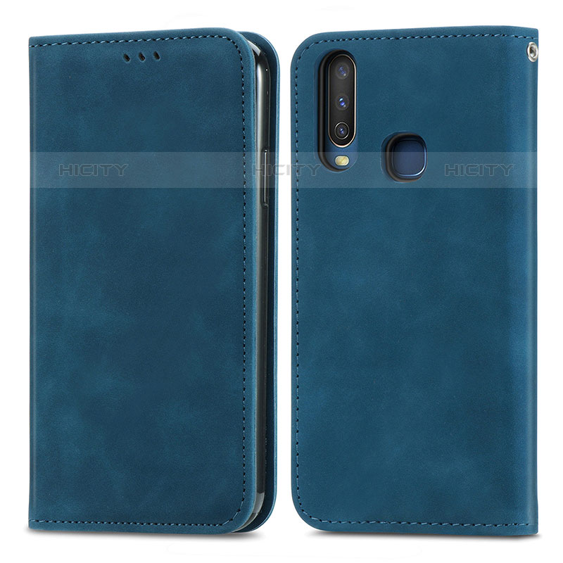 Coque Portefeuille Livre Cuir Etui Clapet S04D pour Vivo Y11 Bleu Plus