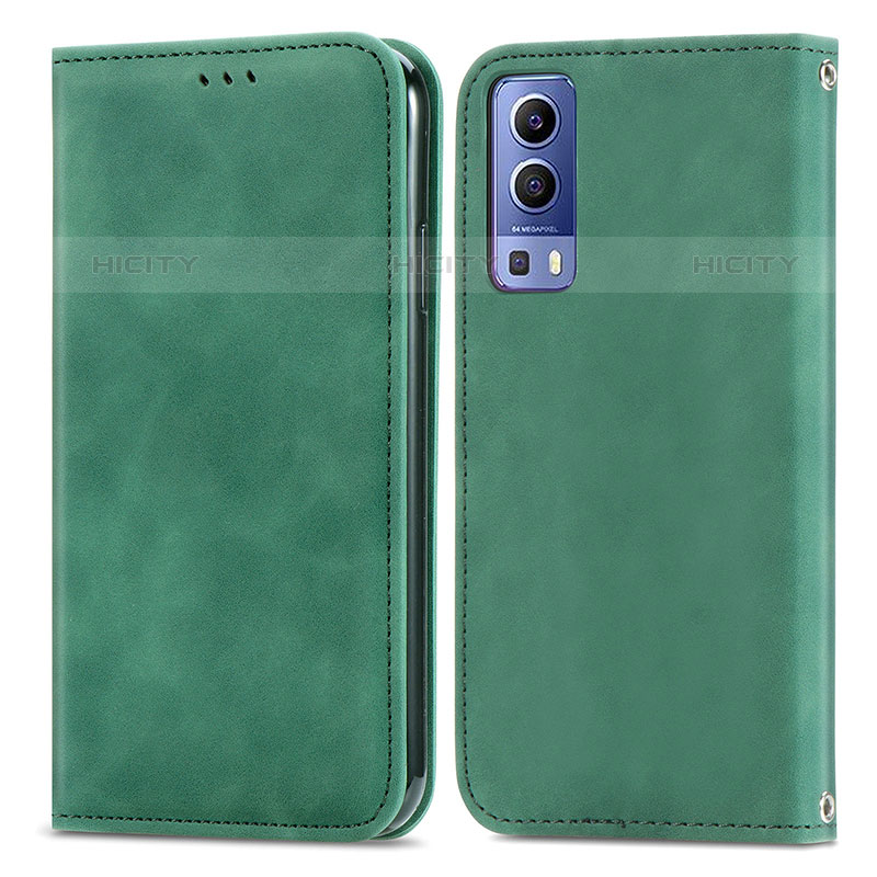 Coque Portefeuille Livre Cuir Etui Clapet S04D pour Vivo Y52 5G Vert Plus