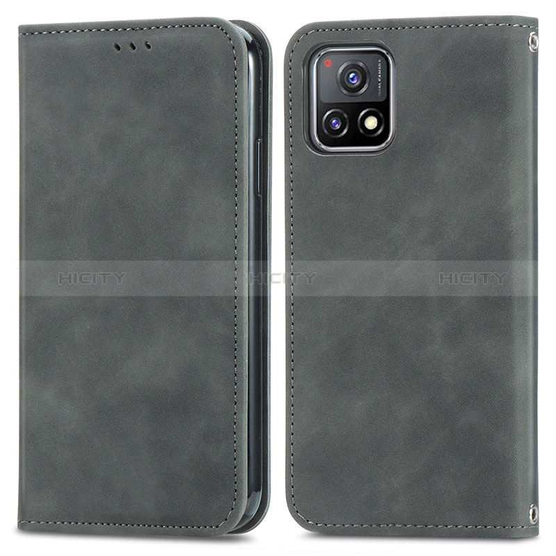 Coque Portefeuille Livre Cuir Etui Clapet S04D pour Vivo Y72 India Gris Plus