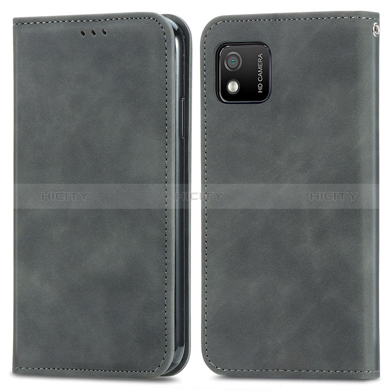 Coque Portefeuille Livre Cuir Etui Clapet S04D pour Wiko Y52 Gris Plus