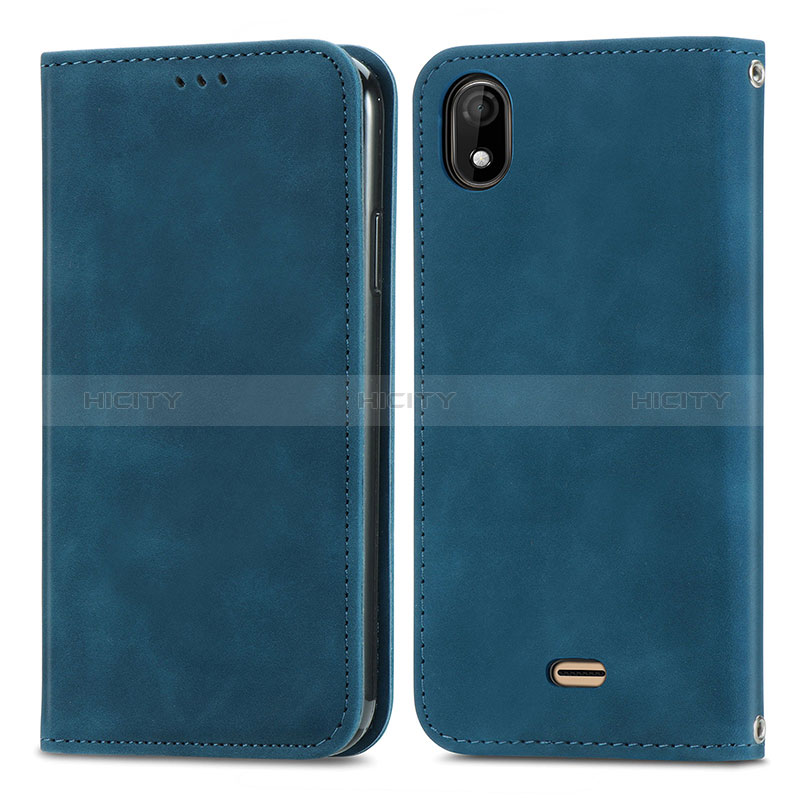 Coque Portefeuille Livre Cuir Etui Clapet S04D pour Wiko Y61 Bleu Plus