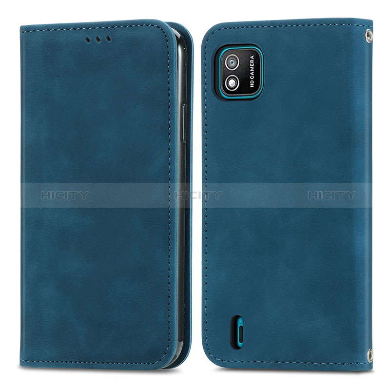 Coque Portefeuille Livre Cuir Etui Clapet S04D pour Wiko Y62 Bleu Plus