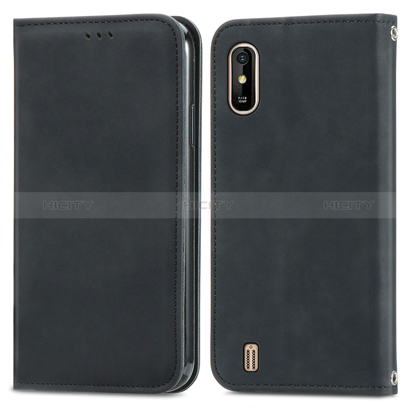 Coque Portefeuille Livre Cuir Etui Clapet S04D pour Wiko Y81 Noir Plus