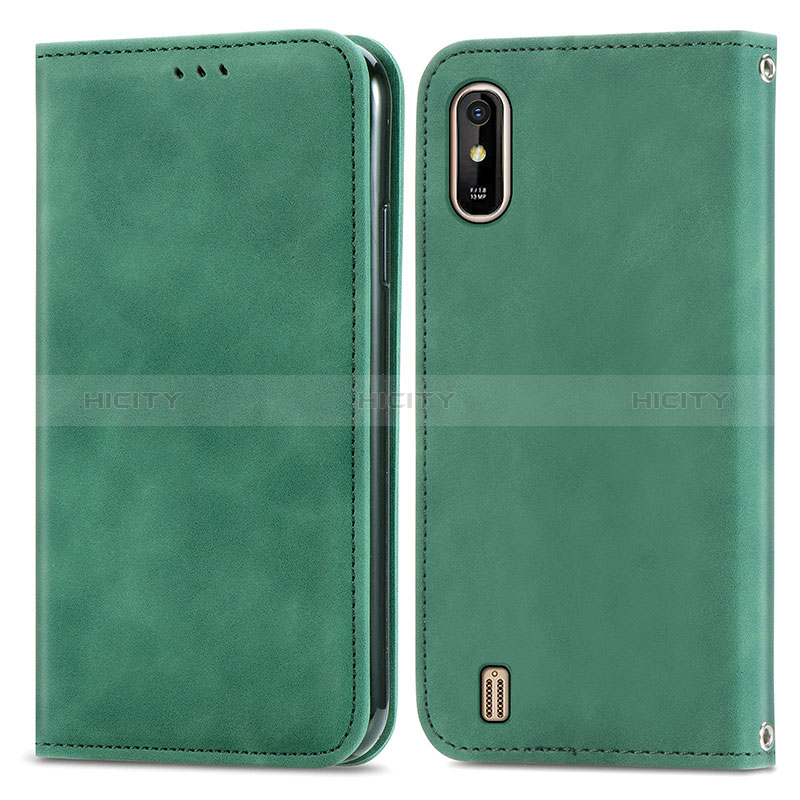 Coque Portefeuille Livre Cuir Etui Clapet S04D pour Wiko Y81 Vert Plus