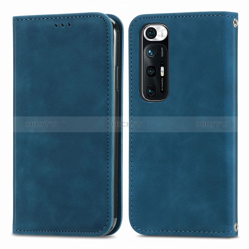 Coque Portefeuille Livre Cuir Etui Clapet S04D pour Xiaomi Mi 10S 5G Bleu Plus