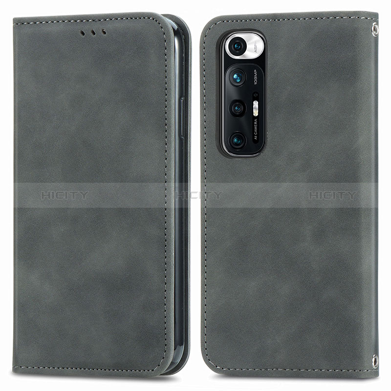 Coque Portefeuille Livre Cuir Etui Clapet S04D pour Xiaomi Mi 10S 5G Gris Plus