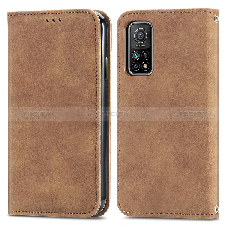 Coque Portefeuille Livre Cuir Etui Clapet S04D pour Xiaomi Mi 10T 5G Marron Plus