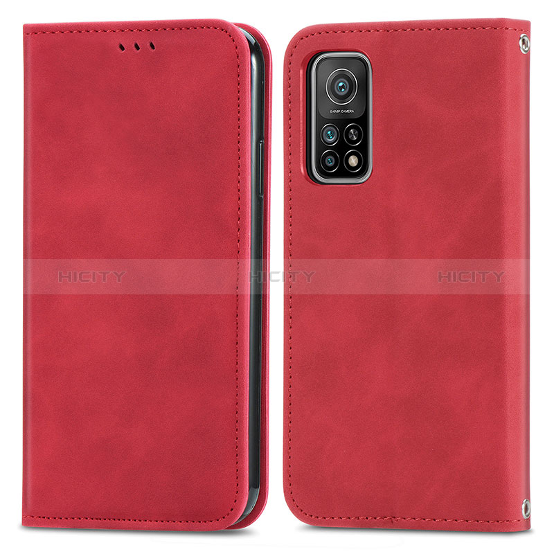 Coque Portefeuille Livre Cuir Etui Clapet S04D pour Xiaomi Mi 10T 5G Rouge Plus