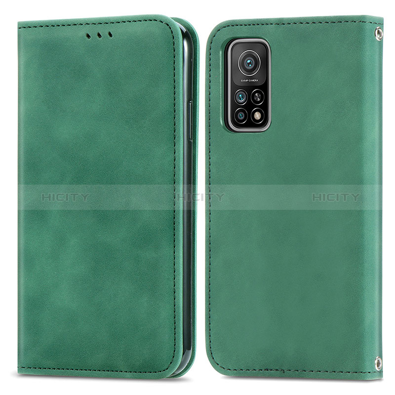 Coque Portefeuille Livre Cuir Etui Clapet S04D pour Xiaomi Mi 10T Pro 5G Vert Plus