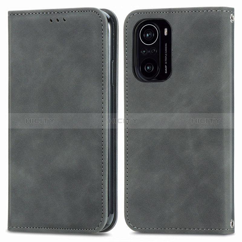 Coque Portefeuille Livre Cuir Etui Clapet S04D pour Xiaomi Mi 11i 5G Gris Plus