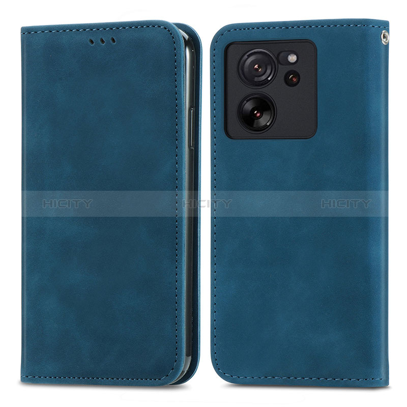 Coque Portefeuille Livre Cuir Etui Clapet S04D pour Xiaomi Mi 13T 5G Bleu Plus