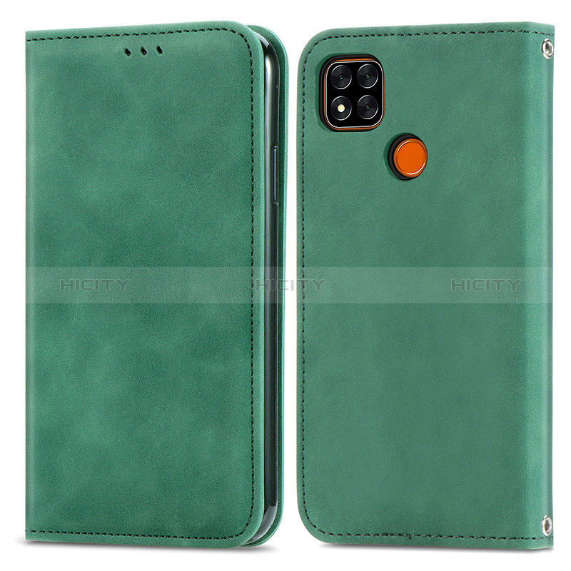 Coque Portefeuille Livre Cuir Etui Clapet S04D pour Xiaomi POCO C31 Vert Plus