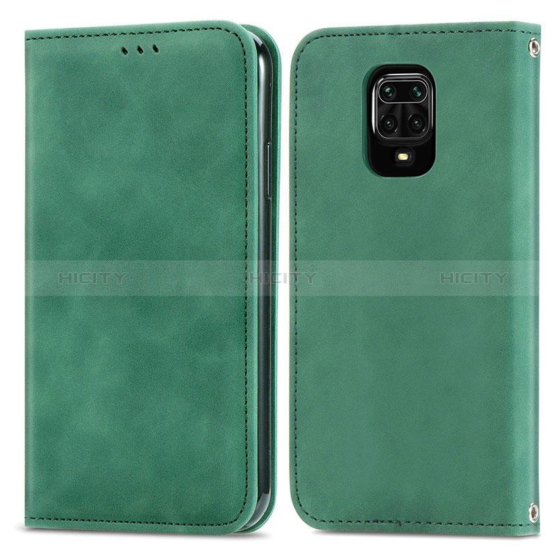 Coque Portefeuille Livre Cuir Etui Clapet S04D pour Xiaomi Poco M2 Pro Vert Plus