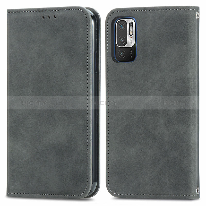 Coque Portefeuille Livre Cuir Etui Clapet S04D pour Xiaomi POCO M3 Pro 5G Gris Plus