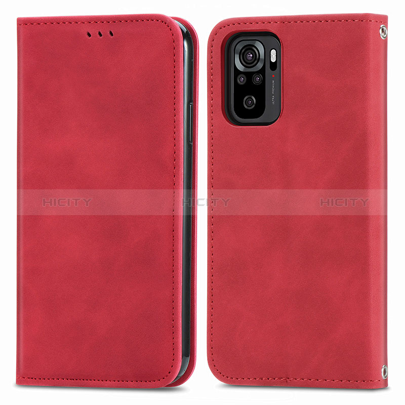 Coque Portefeuille Livre Cuir Etui Clapet S04D pour Xiaomi Poco M5S Rouge Plus